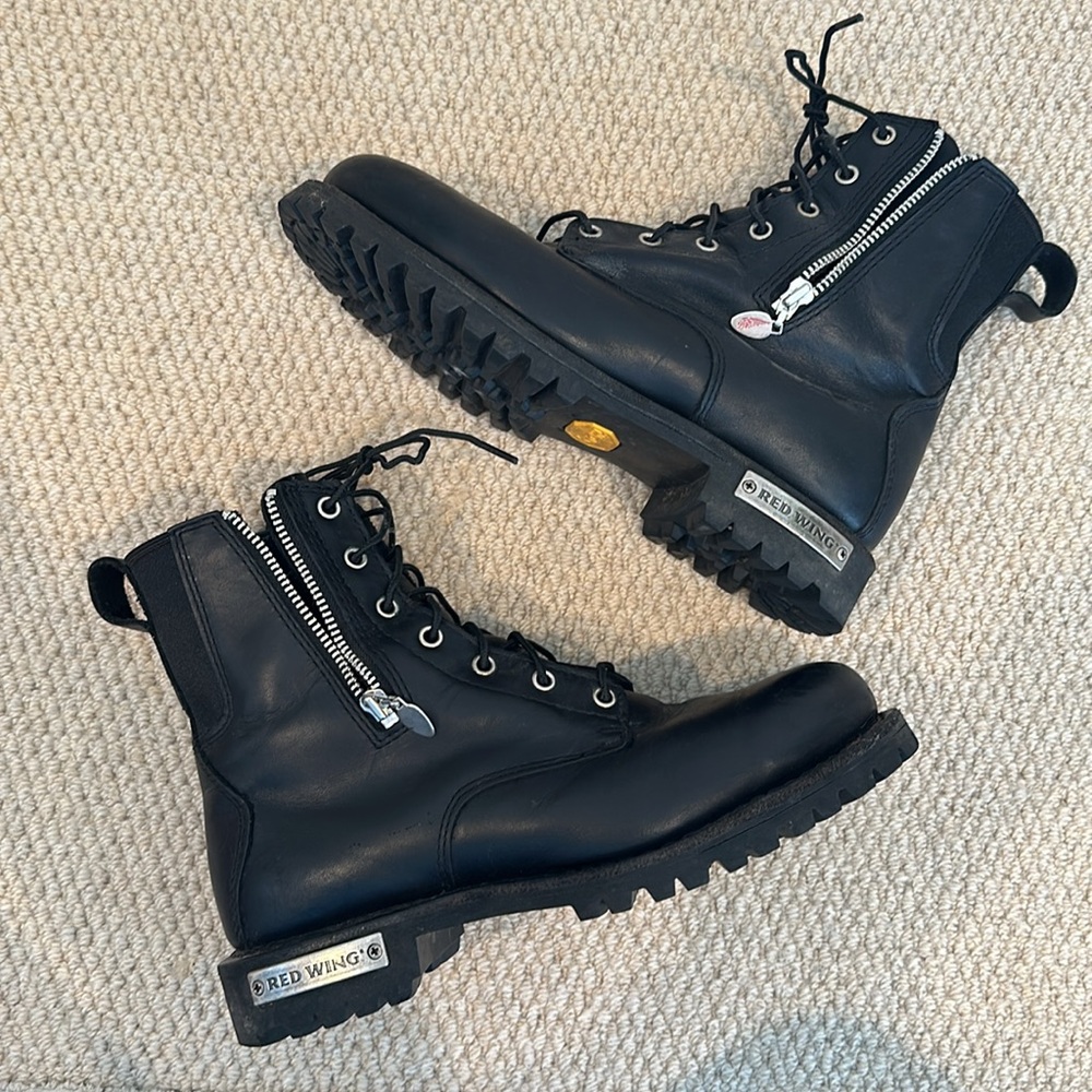 Red Wing Black Moto Boot 1668